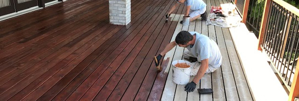 Deck staining